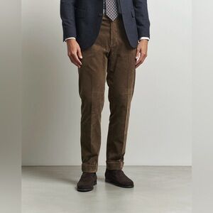 Lauren Ralph Lauren Olive Green Cotton Corduroy Trousers Size 40x32